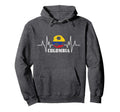 Colombia Heartbeat Colombian Flag Fan Hoodie - Fun Novelty Design Unisex