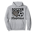 Soccer Mamaw Leopard Heart Soccer Lover Hoodie - Minimalist Print Men Women