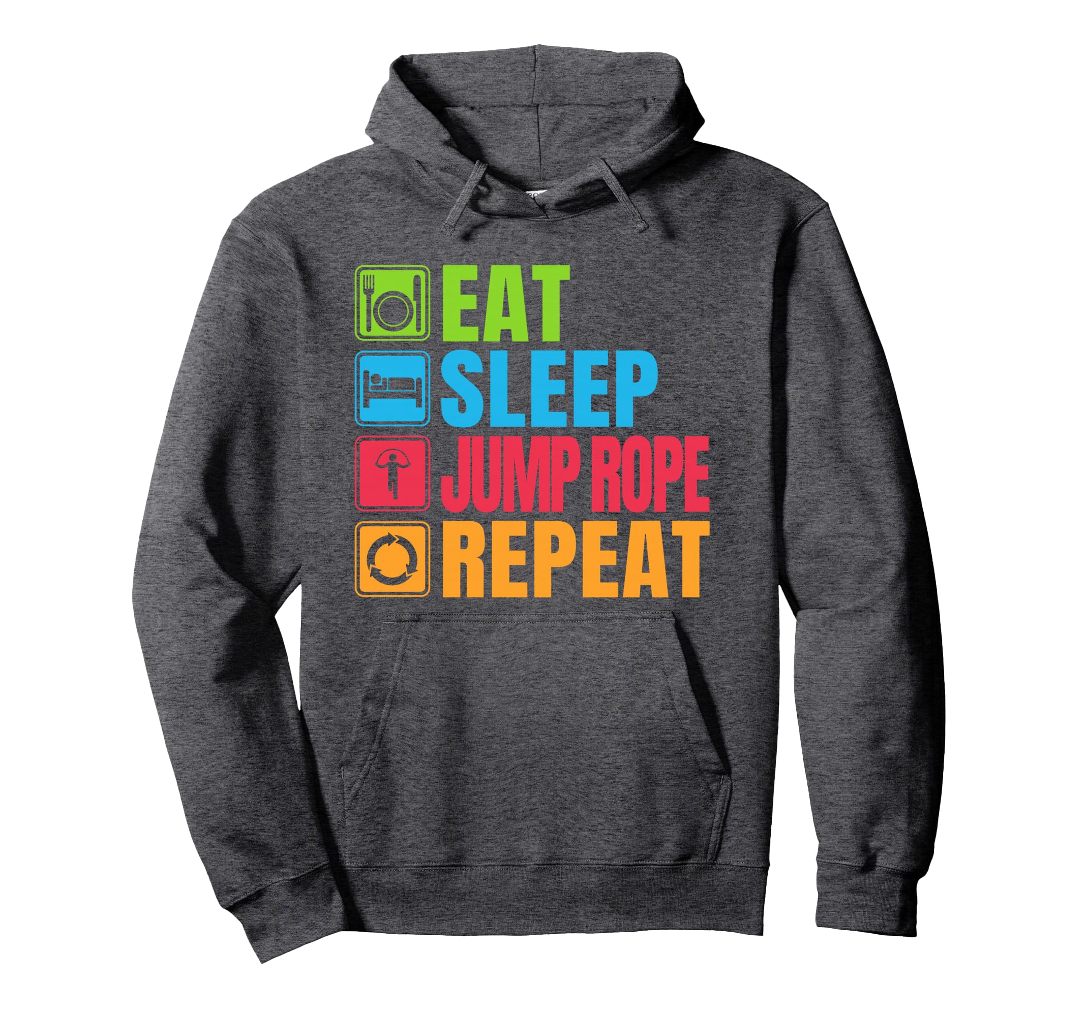 Eat Sleep Jump Rope Repeat Hoodie - Graphic Print Men Women