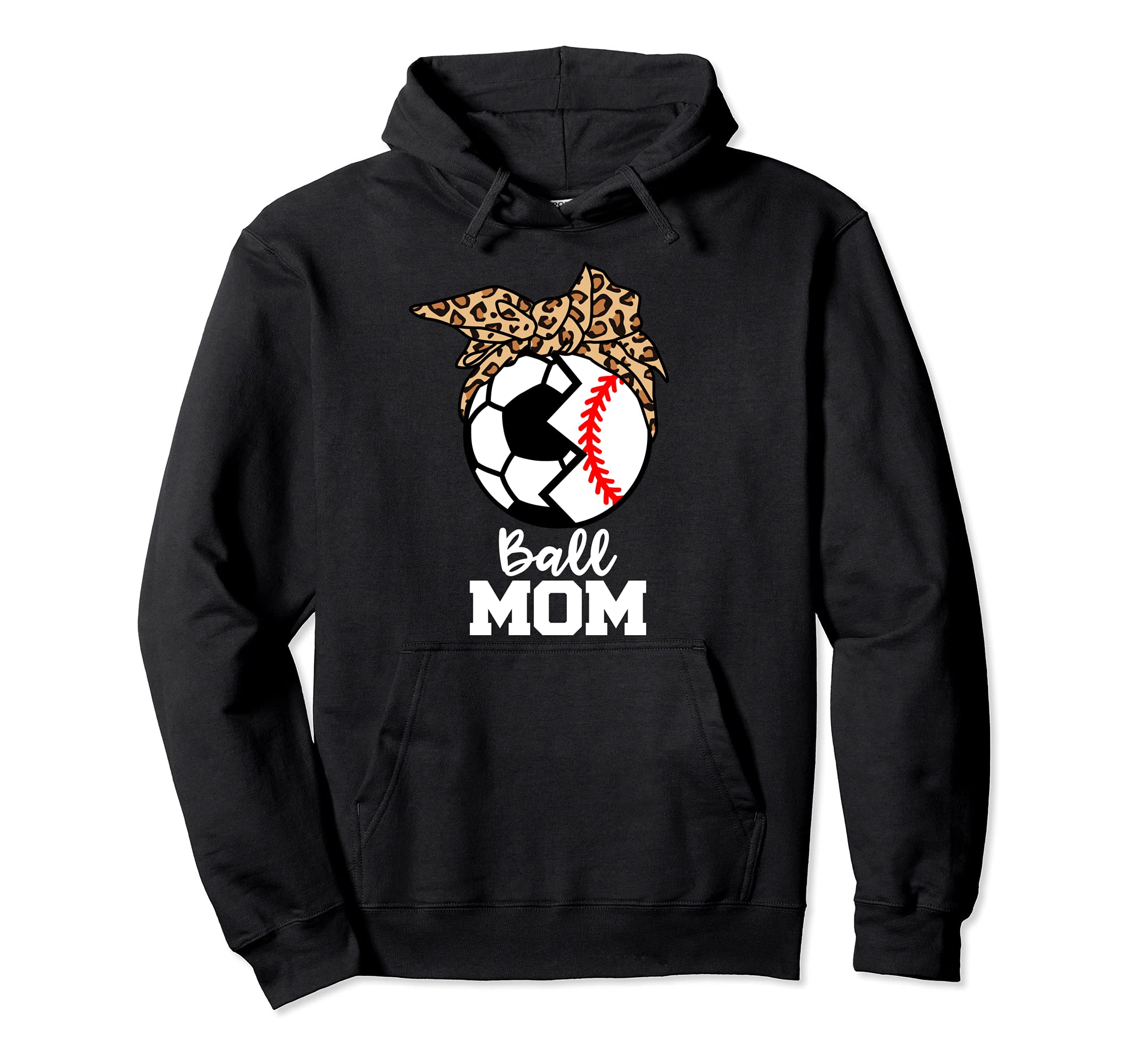 Ball Mom Funny Soccer Baseball Hoodie - Fun Novelty Design for Adults