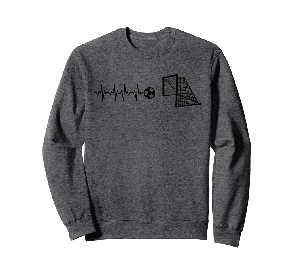 Funny Soccer Heartbeat Ecg Football Sweatshirt - Fun Novelty Design Unisex