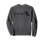 Funny Soccer Heartbeat Ecg Football Sweatshirt - Fun Novelty Design Unisex