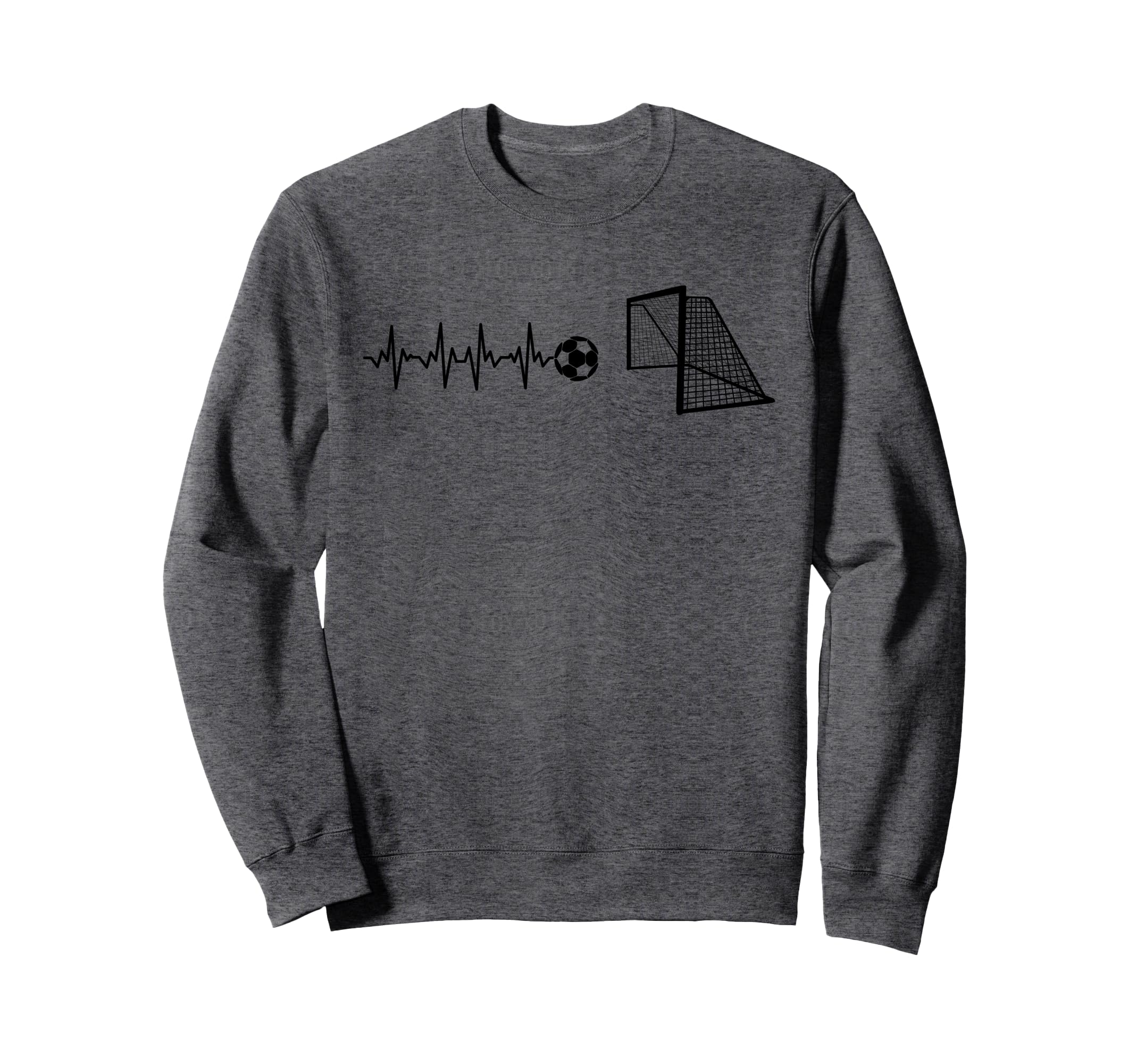 Funny Soccer Heartbeat Ecg Football Sweatshirt - Fun Novelty Design Unisex