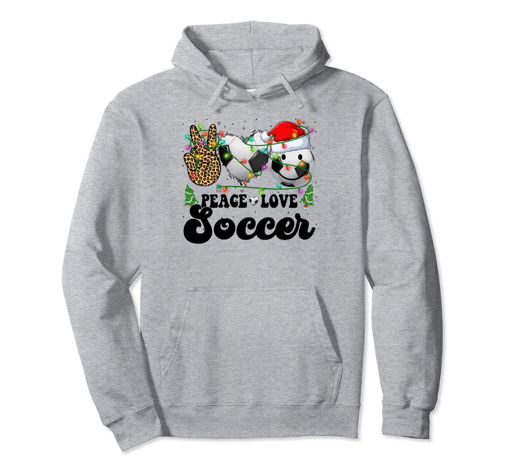 Groovy Peace Love Soccer Lights Pjs Hoodie - Graphic Print Unisex