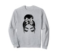 Messy Bun Sports Fan Team Soccer Bow Sweatshirt - Aesthetic Graphic Unisex