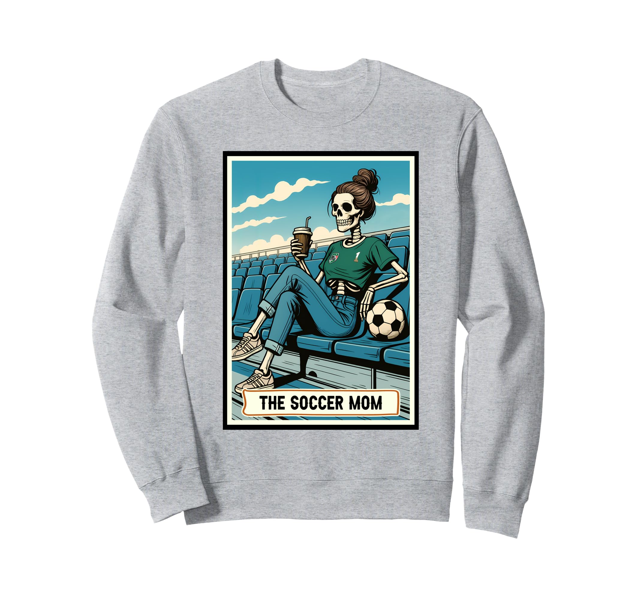 Soccer Mom Life Game Day Skeleton Sweatshirt - Minimalist Print Unisex