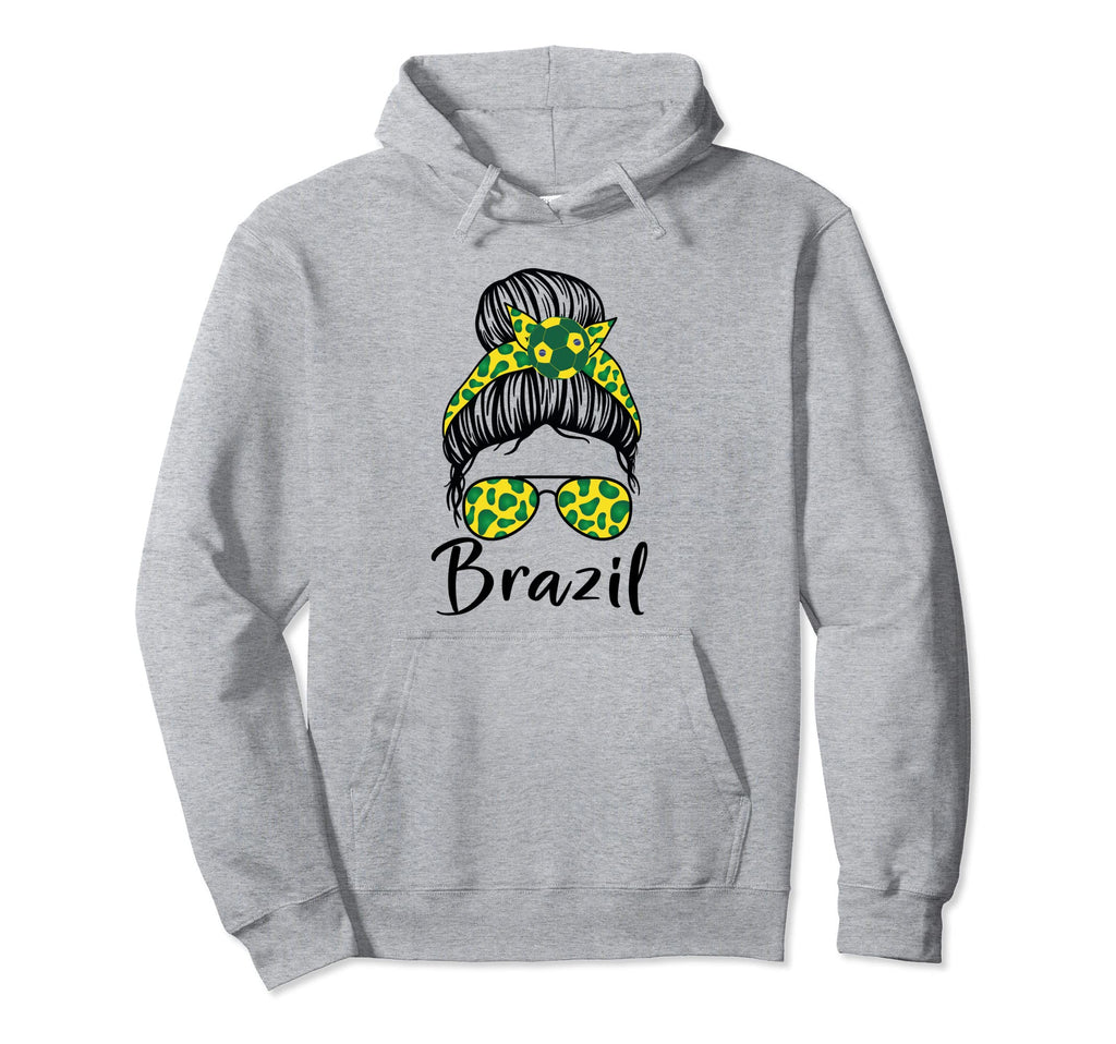 Soccer Ball Messy Bun Brazilians Hoodie - Fun Novelty Design Men Women