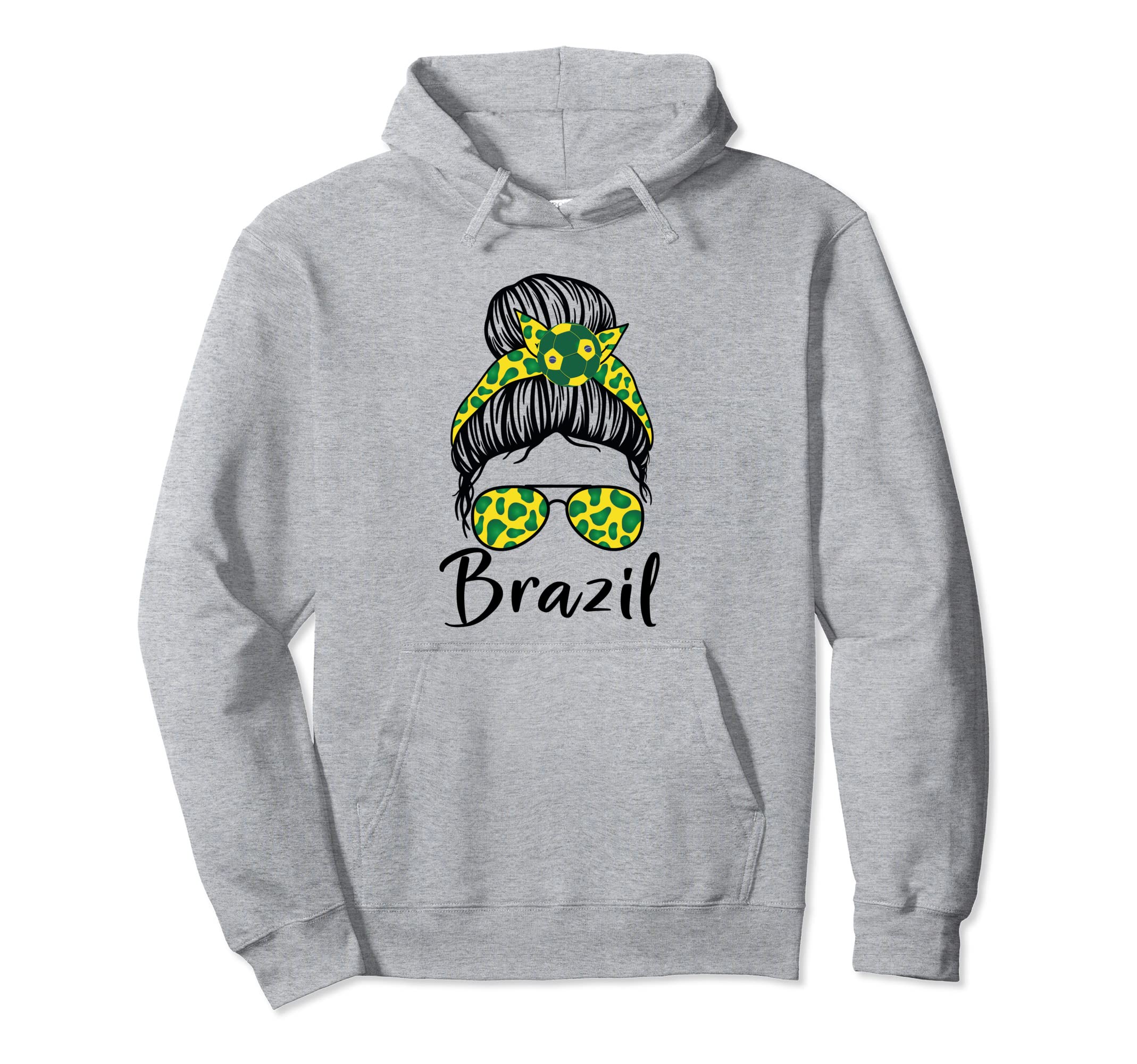 Soccer Ball Messy Bun Brazilians Hoodie - Fun Novelty Design Men Women