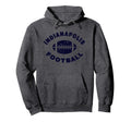 Indianapolis Distressed Football Hoodie - Fun Novelty Design for Adults
