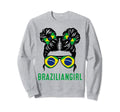 Chica Brazil Flag Brazilian Messy Sweatshirt - Unique Graphic Men Women