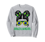 Chica Brazil Flag Brazilian Messy Sweatshirt - Unique Graphic Men Women