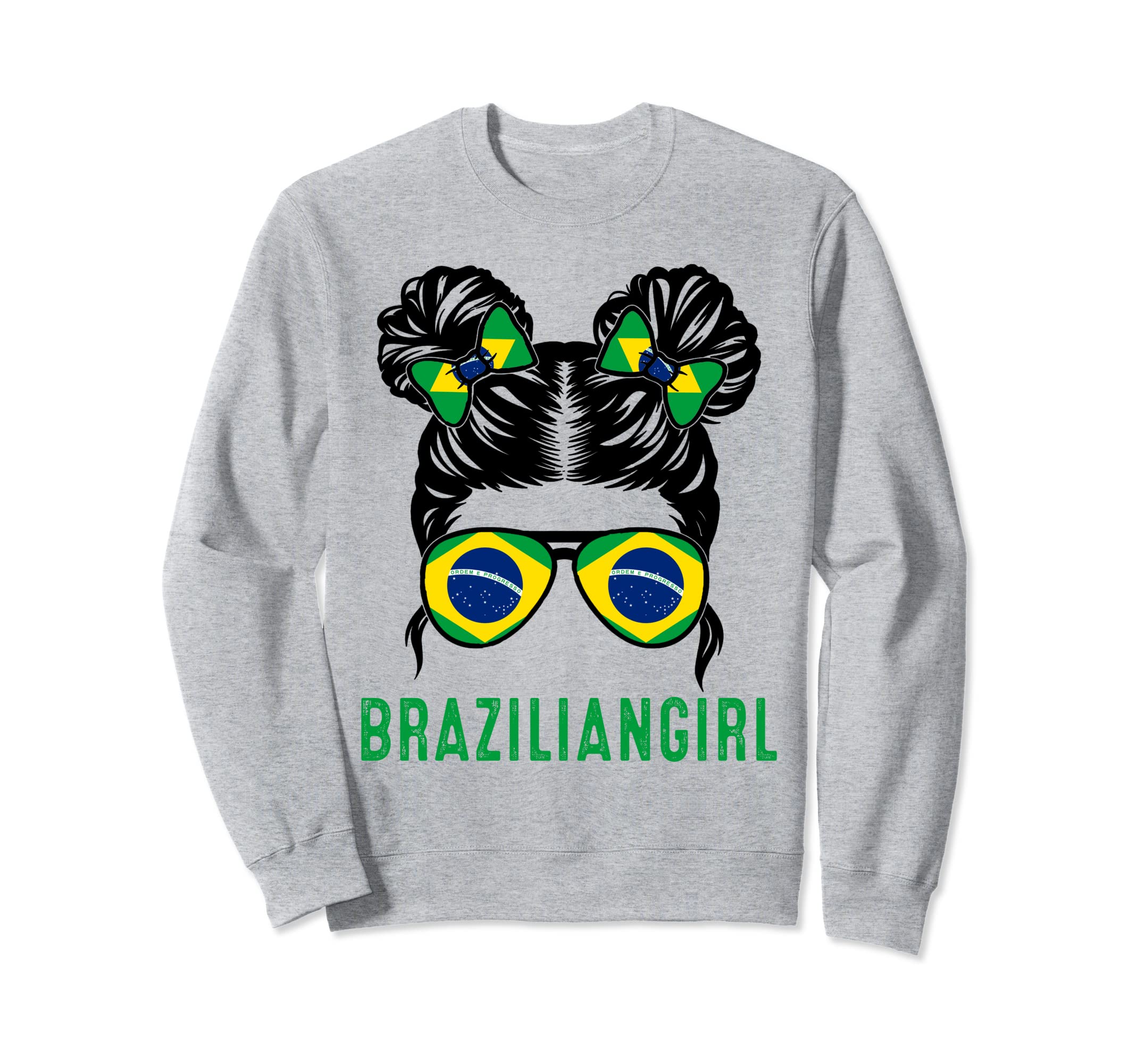 Chica Brazil Flag Brazilian Messy Sweatshirt - Unique Graphic Men Women