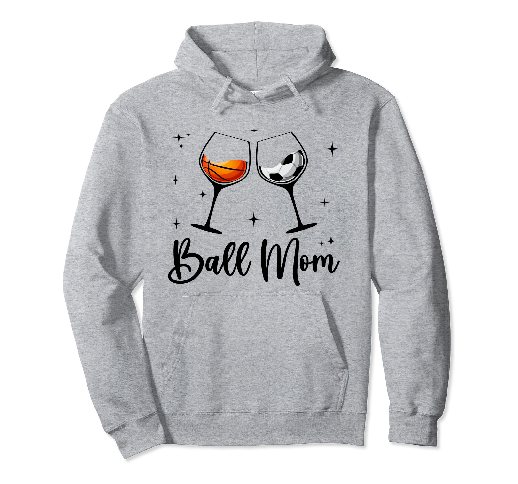 Ball Mom Wine Mom Funny Basketball Mom Hoodie - Minimalist Print Unisex