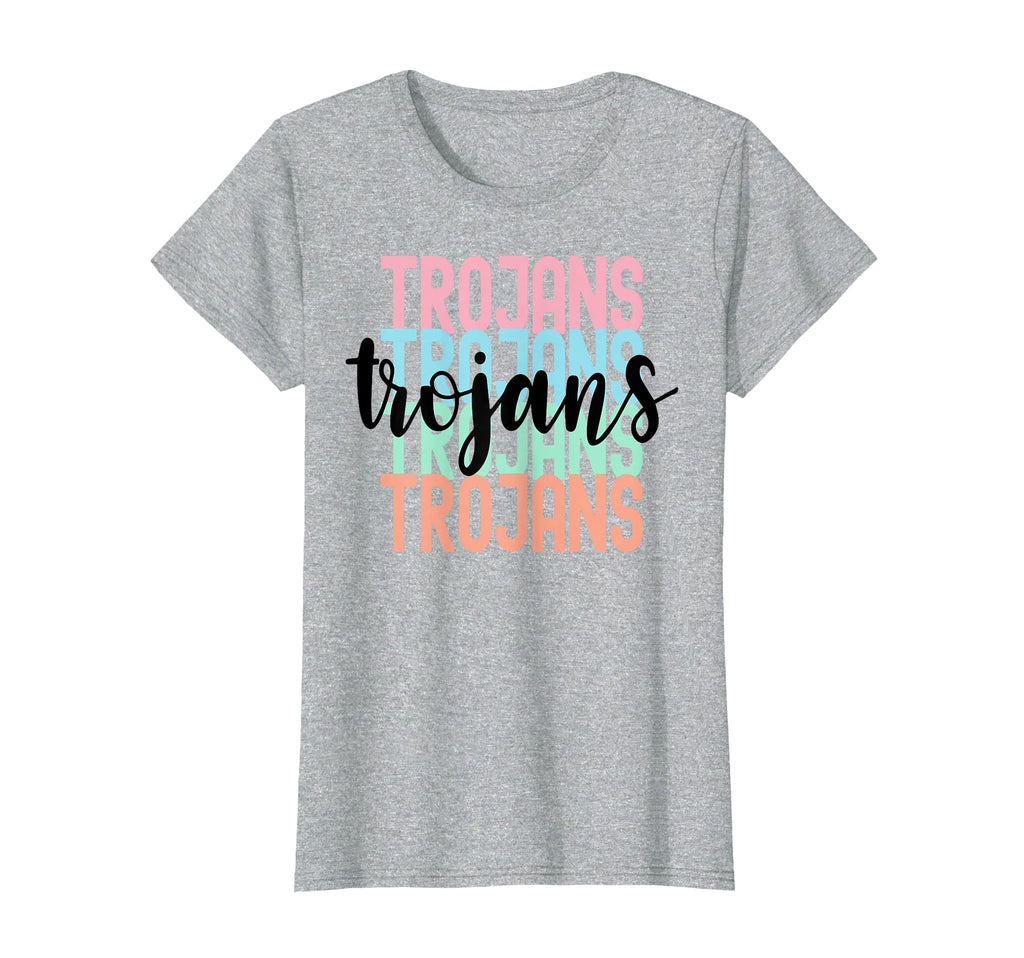 Trojans Team Mascot School Spirit T-Shirt - Novelty Apparel for Adults