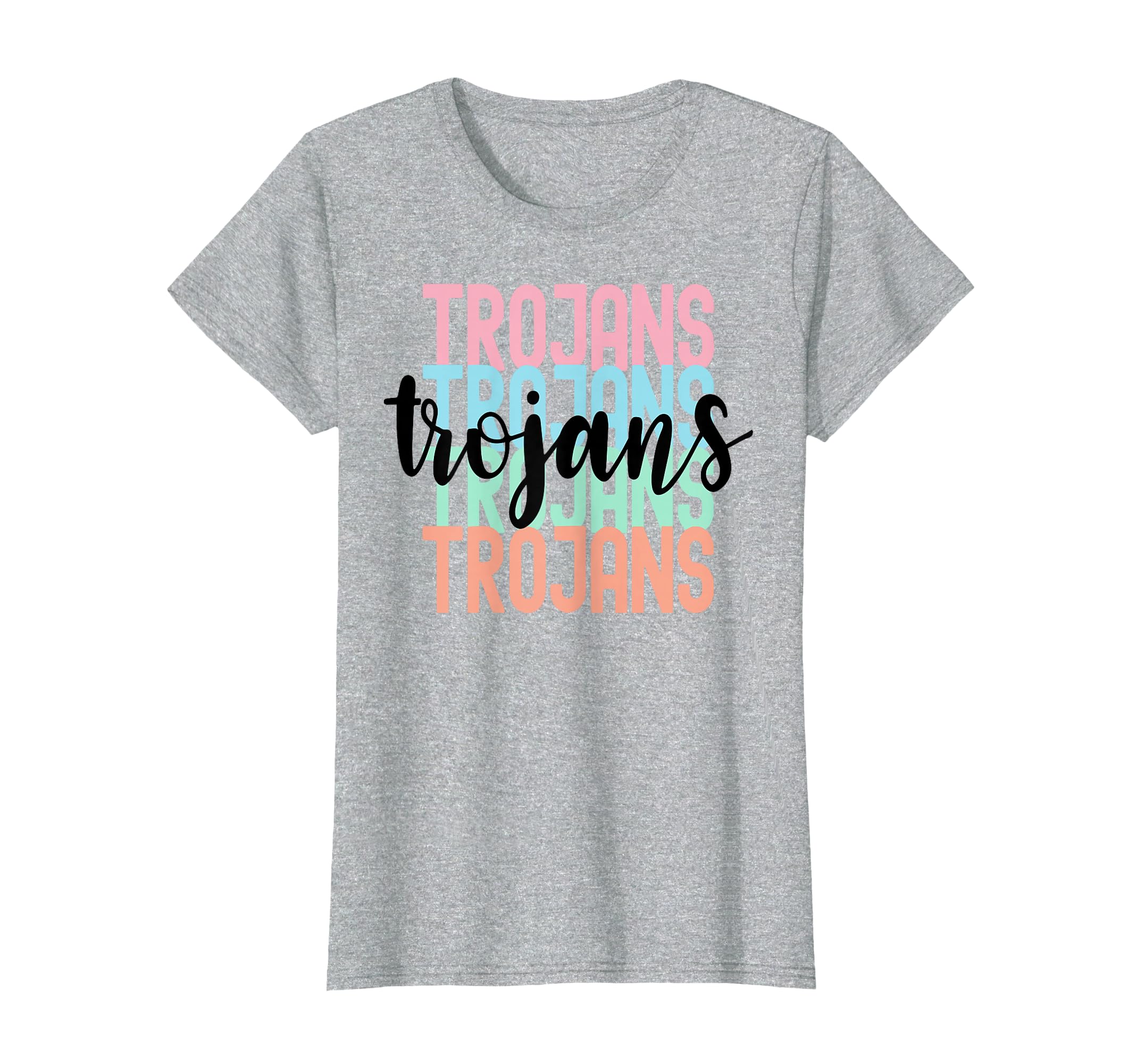 Trojans Team Mascot School Spirit T-Shirt - Novelty Apparel for Adults