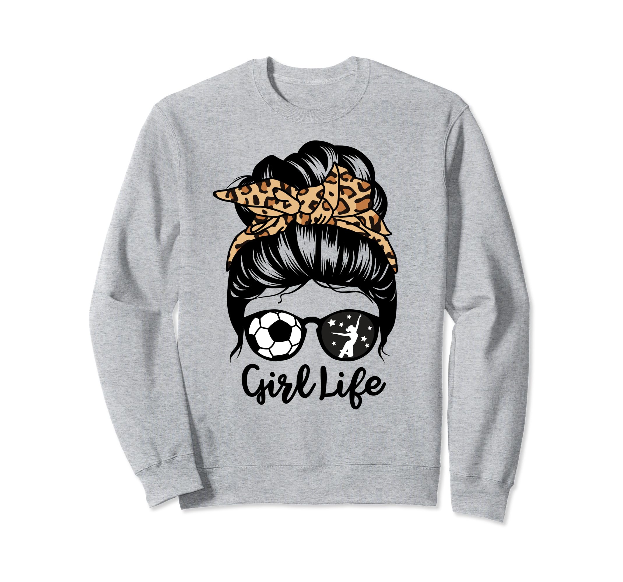 Life Messy Bun Hair Funny Sweatshirt - Casual Everyday Wear Men Women