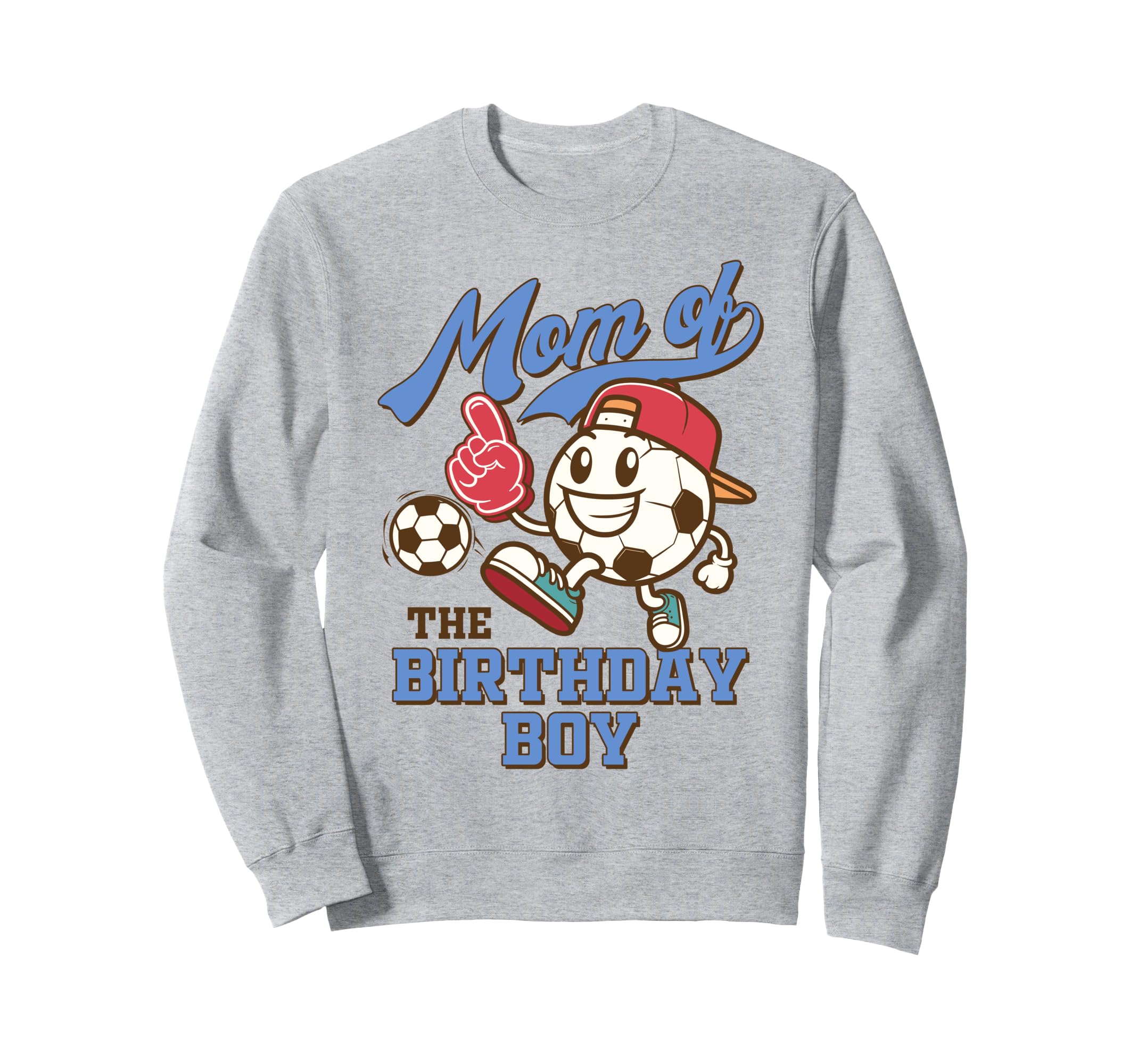 Soccer Mama Birthday Party Mom Son Sweatshirt - Trendy Graphic Men Women