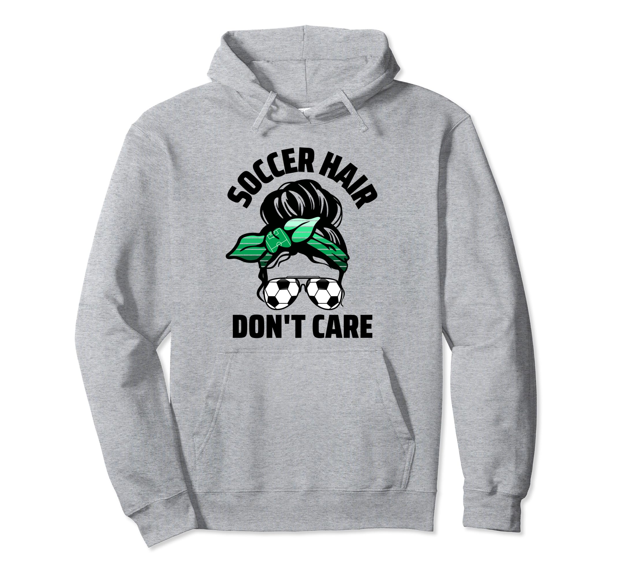 Soccer Hair Dont Care Soccer Player Messy Hoodie - Unique Graphic Unisex