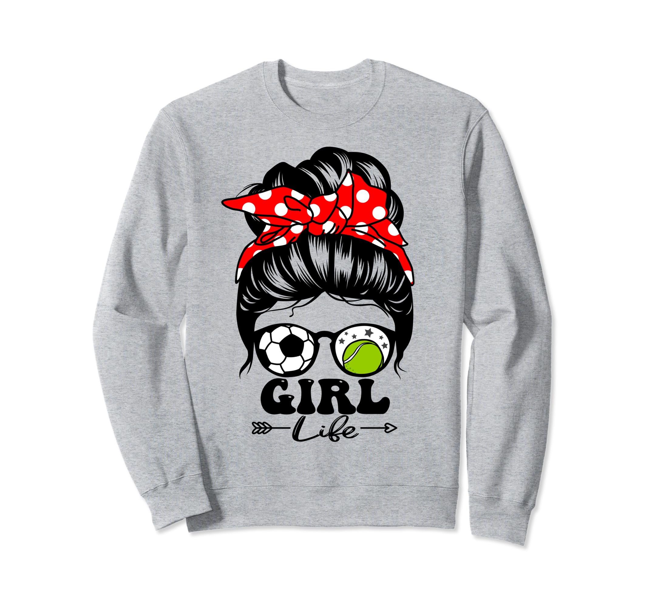 Life Messy Bun Hair Funny Soccer Sweatshirt - Streetwear Style for Adults
