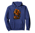 Halloween Skeleton Playing Soccer Hoodie - Trendy Graphic Men Women