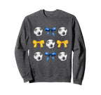 Soccer Balls Bows Soccer Player Blue Sweatshirt - Unique Graphic Men Women