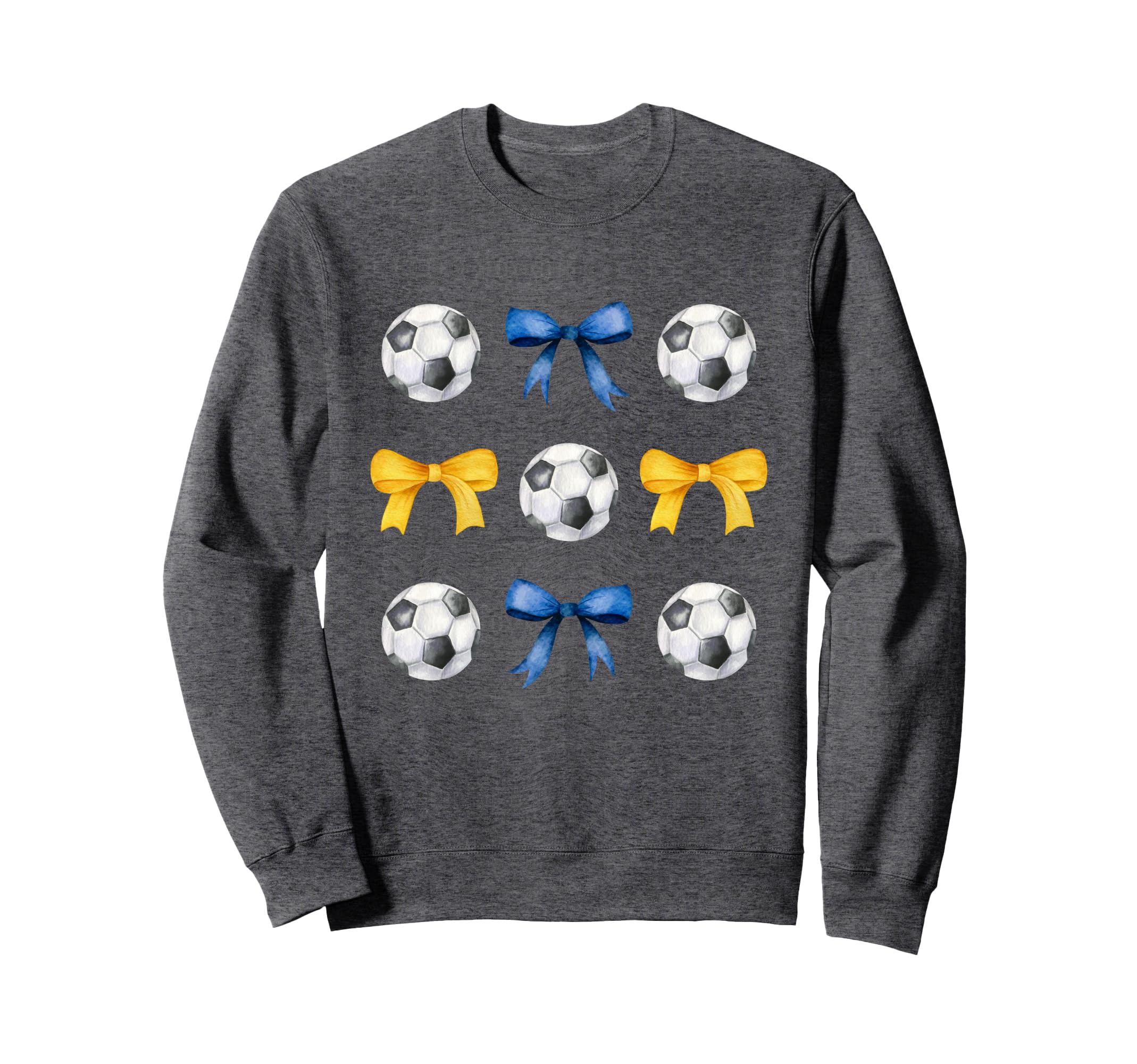 Soccer Balls Bows Soccer Player Blue Sweatshirt - Unique Graphic Men Women