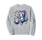 Cat Kitten Soccer Player Kicking Sweatshirt - Novelty Apparel Unisex
