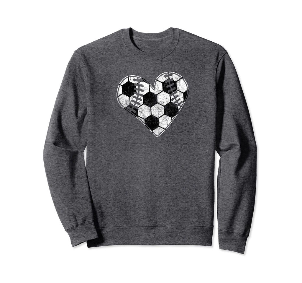 Love Soccer Pattern Baseball Sweatshirt - Fun Novelty Design Men Women