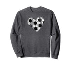 Love Soccer Pattern Baseball Sweatshirt - Fun Novelty Design Men Women