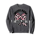 Soccer Mama Coquette Bow Game Day Mom Sweatshirt - Minimalist Print Unisex