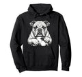 Ball Mascot Black And White Bulldog Soccer Hoodie - Custom Art Print Unisex