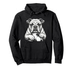 Ball Mascot Black And White Bulldog Soccer Hoodie - Custom Art Print Unisex