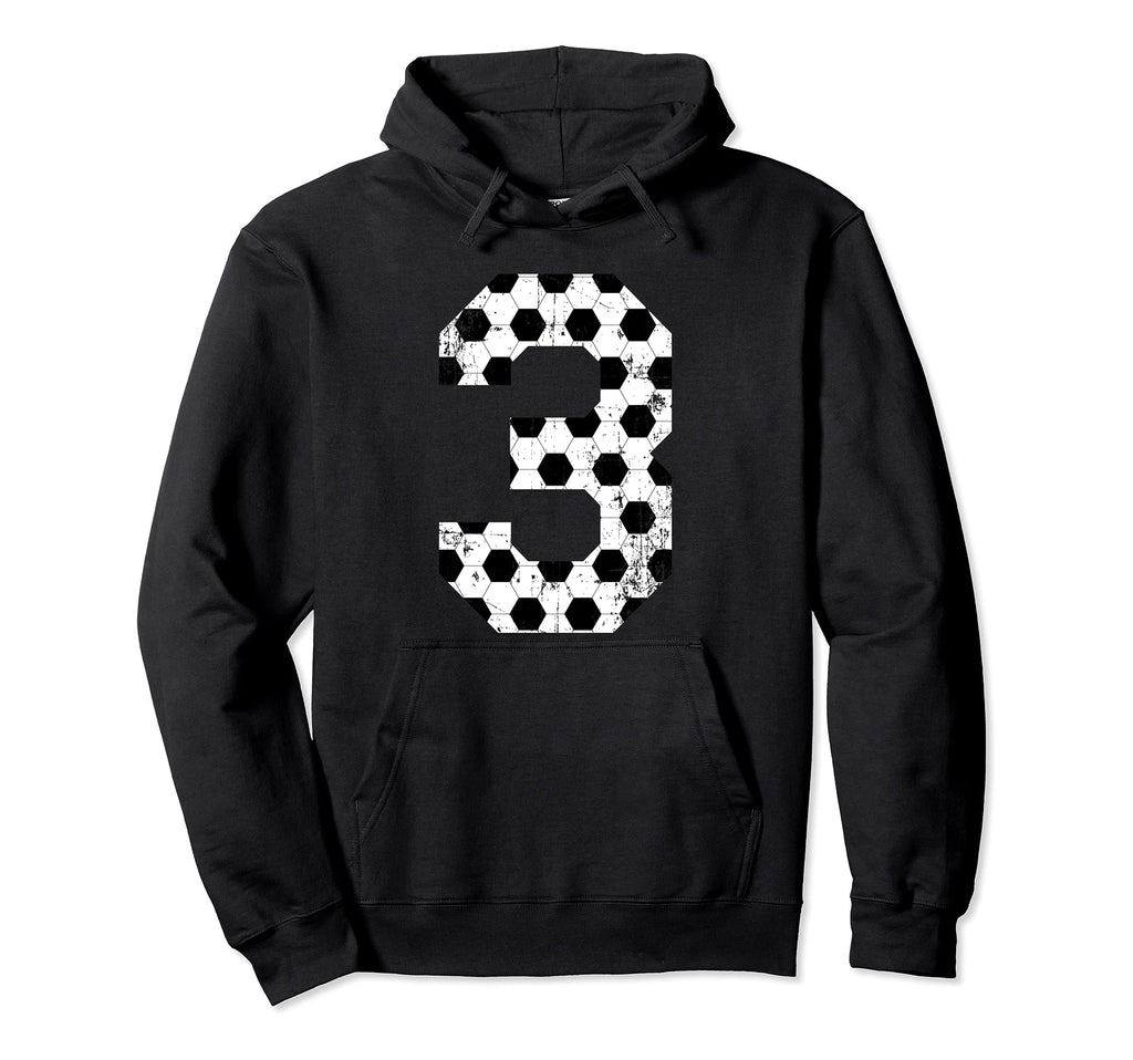 Soccer 3 Jersey Number Hoodie - Casual Everyday Wear Men Women