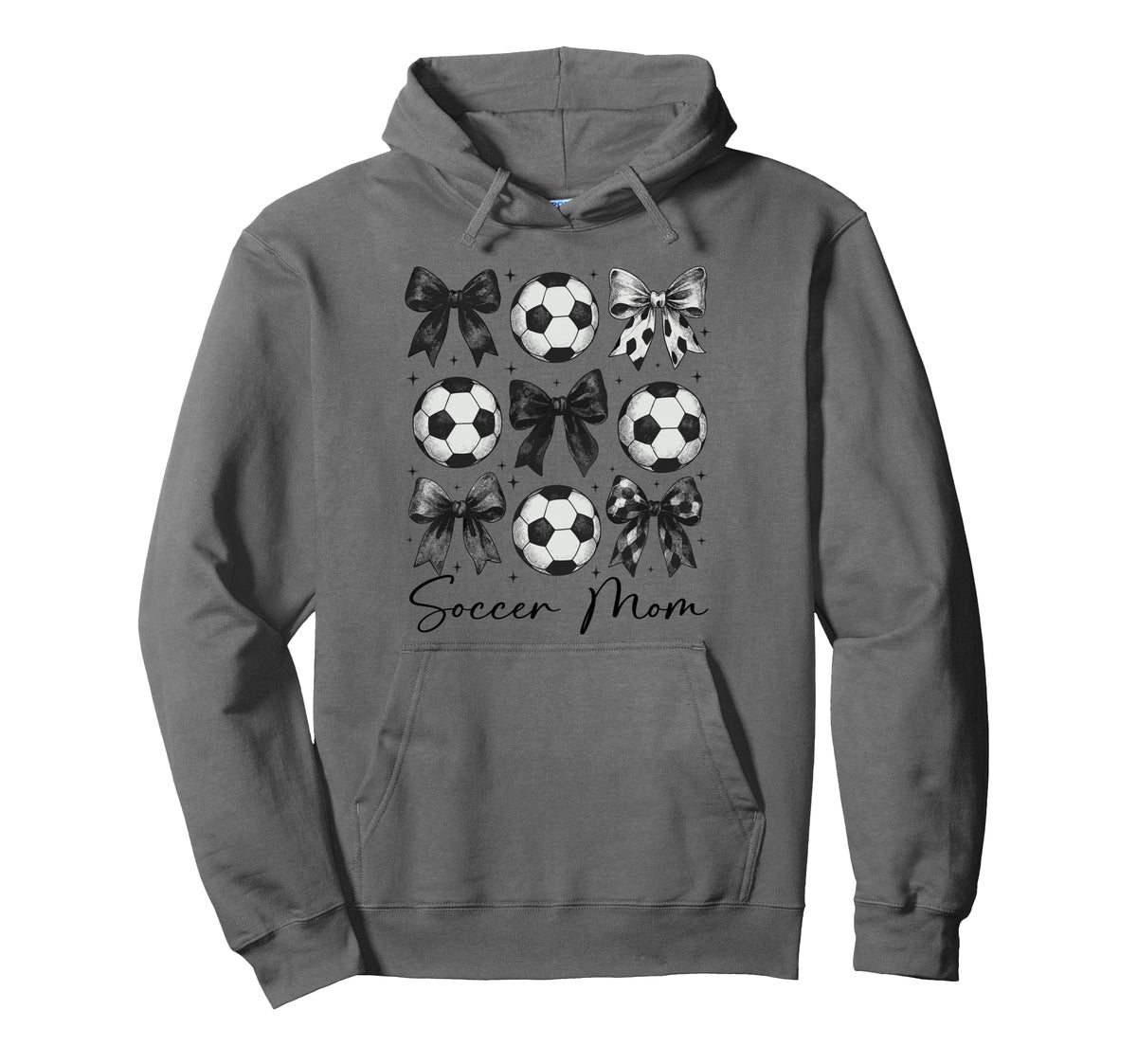 Soccer Mom Funny Coquette Bow Soccer Mom Hoodie - Trendy Graphic for Adults