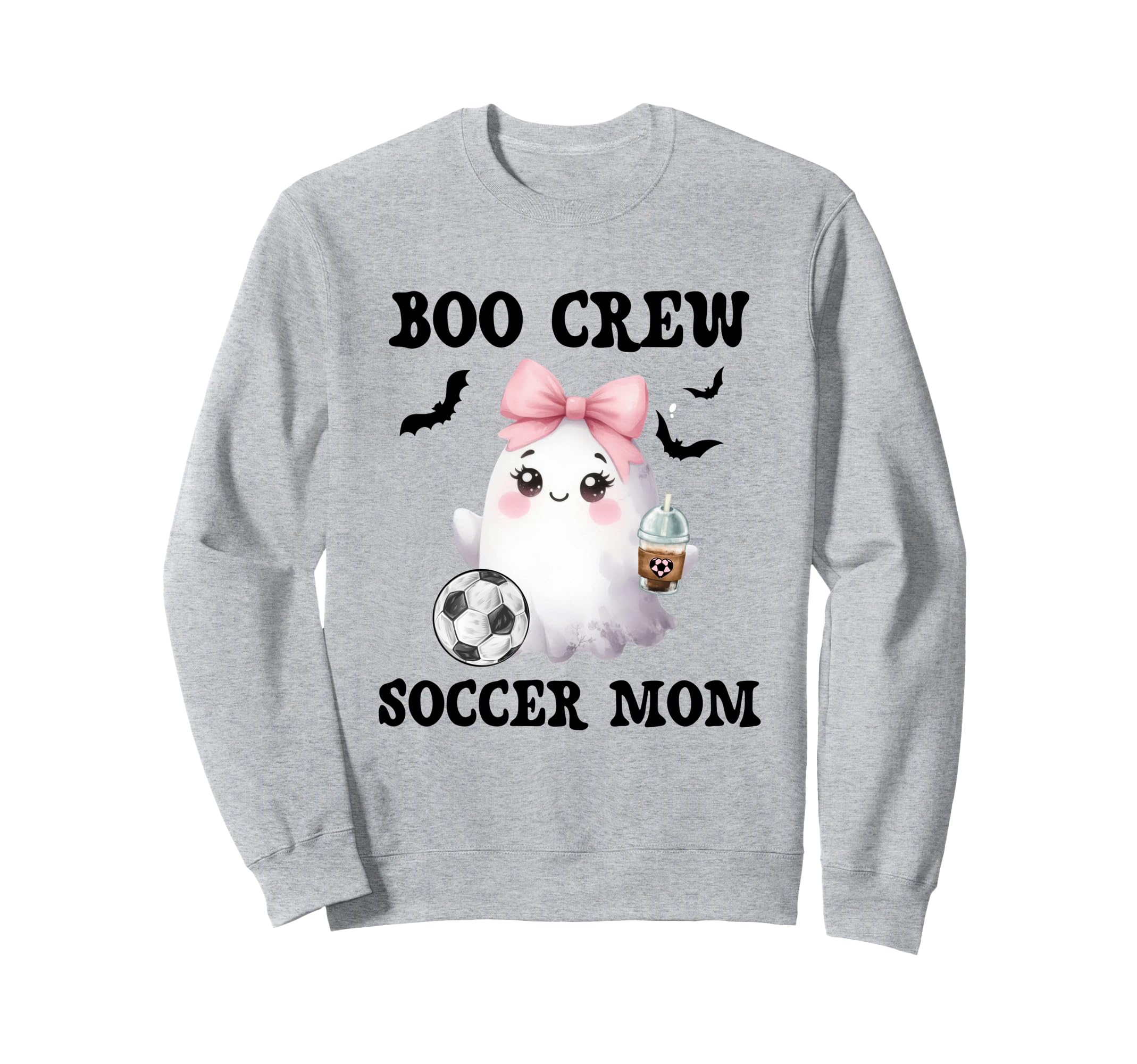 Halloween Soccer Mom Ghost Coffee Sweatshirt - Casual Everyday Wear Unisex