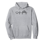 Soccer Heartbeat Heart Soccer Ball Soccer Hoodie - Streetwear Style Unisex