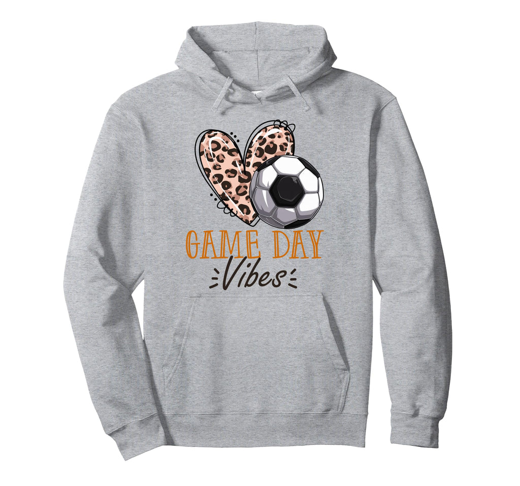 Funny Soccer Heart Game Day Vibes Hoodie - Casual Everyday Wear Men Women
