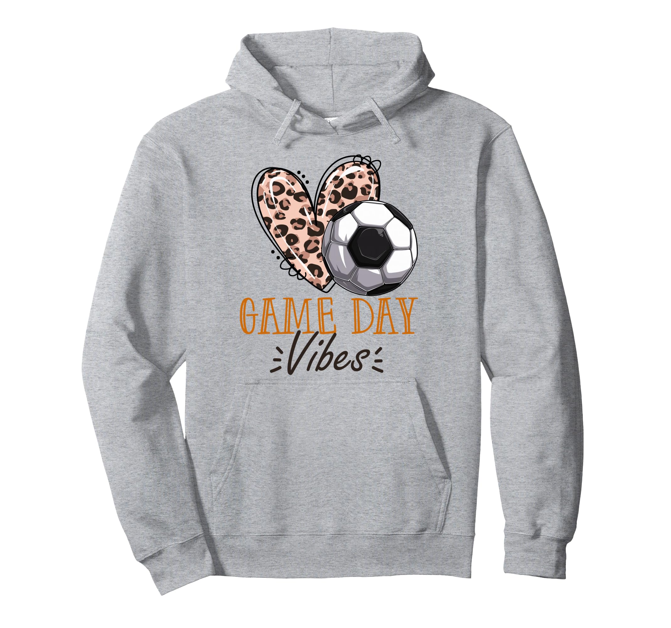 Funny Soccer Heart Game Day Vibes Hoodie - Casual Everyday Wear Men Women