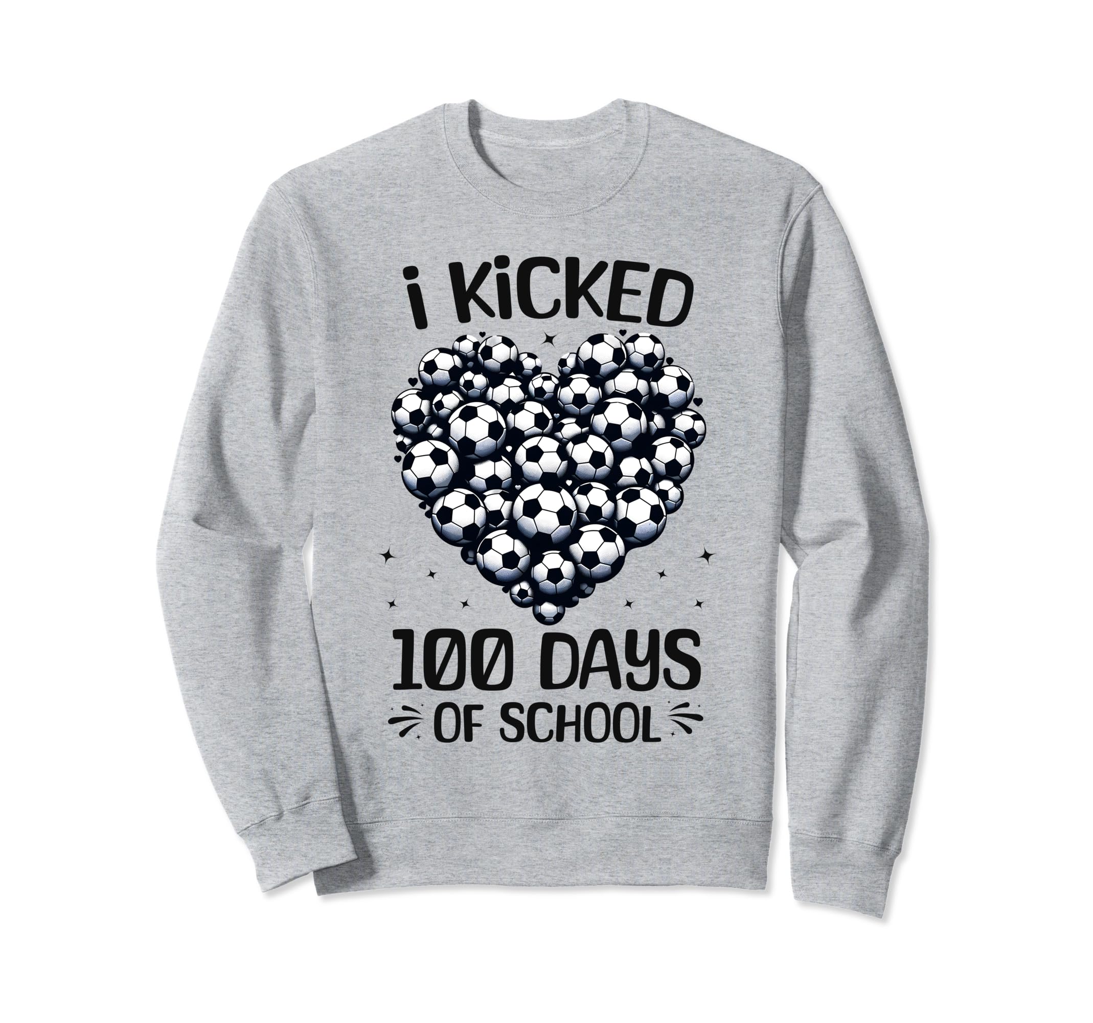 100 Days School Soccer Heart Love 100Th Sweatshirt - Unique Graphic Unisex
