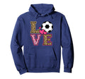 Love Leopard Soccer Ball Womens Soccer Hoodie - Novelty Apparel for Adults