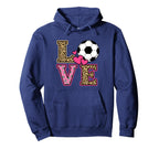 Love Leopard Soccer Ball Womens Soccer Hoodie - Novelty Apparel for Adults