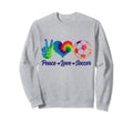 Soccer Tie Dye Peace Love Soccer Player Sweatshirt - Novelty Apparel Unisex