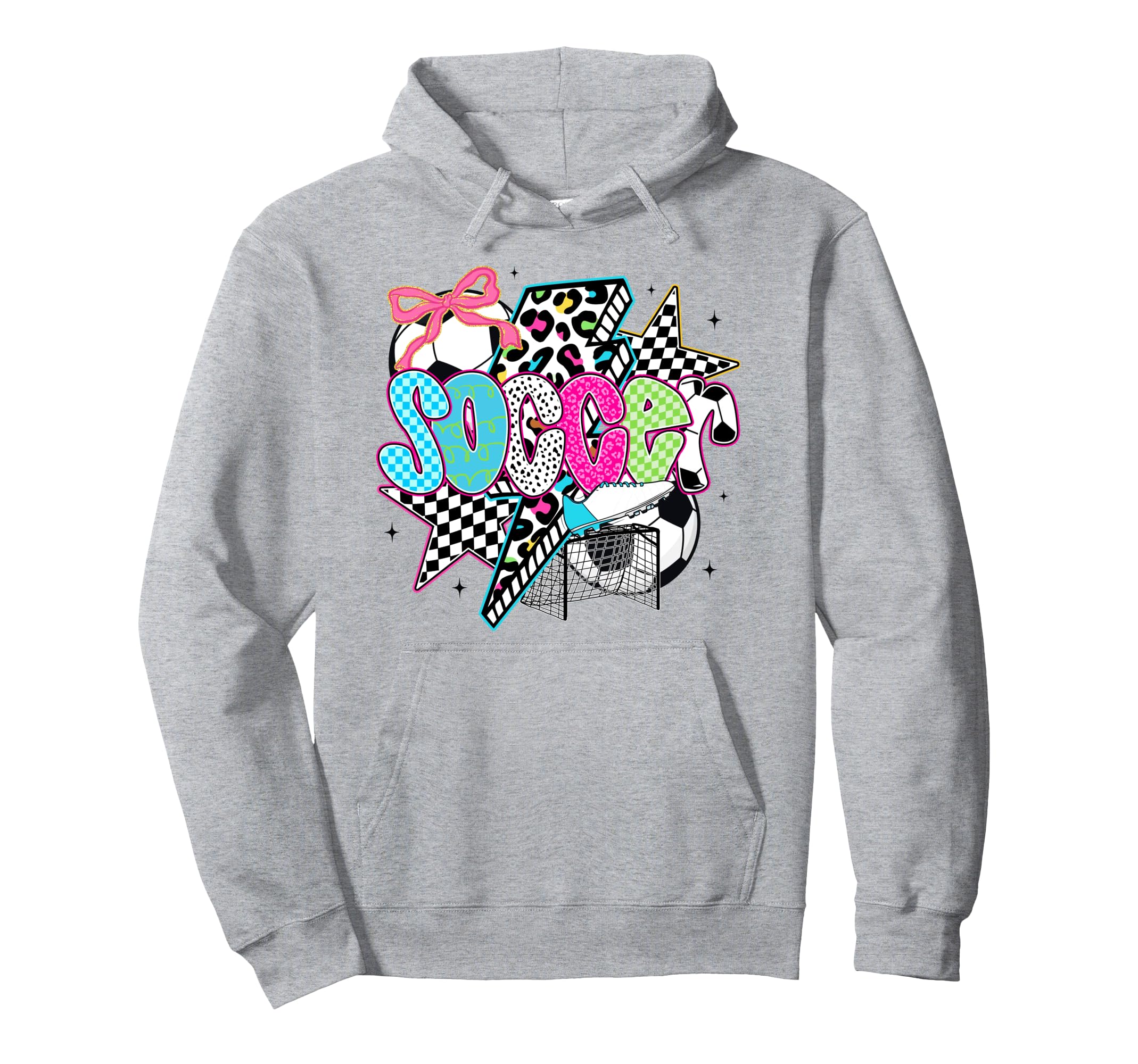 Soccer Coquette Bow Game Day Sports Hoodie - Trendy Graphic for Adults