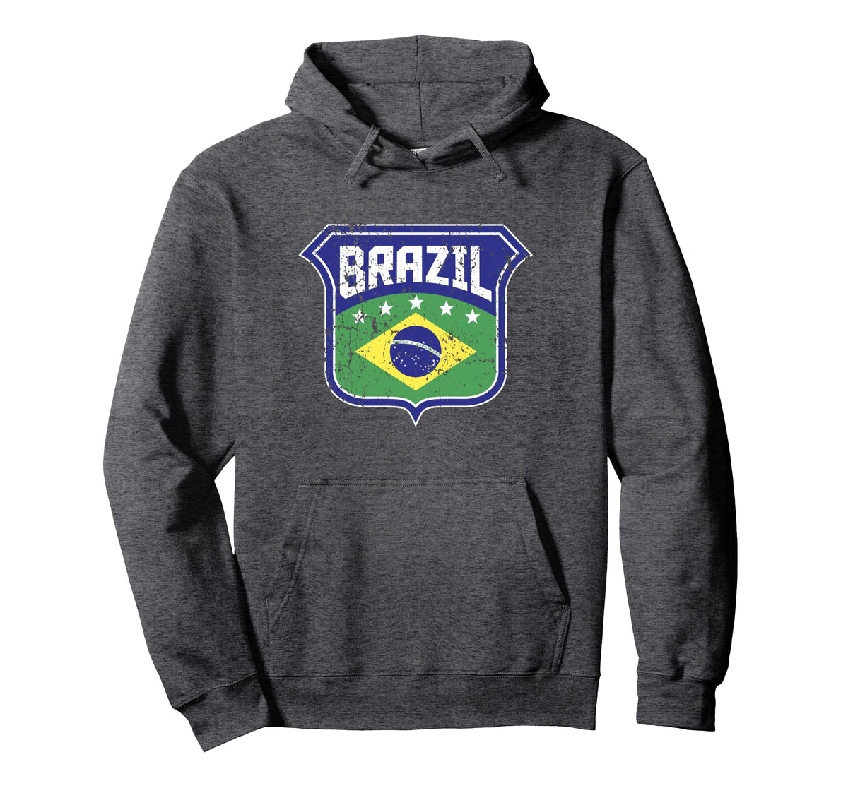 Brazil Soccer Country Flag Crest Hoodie - Custom Art Print Men Women