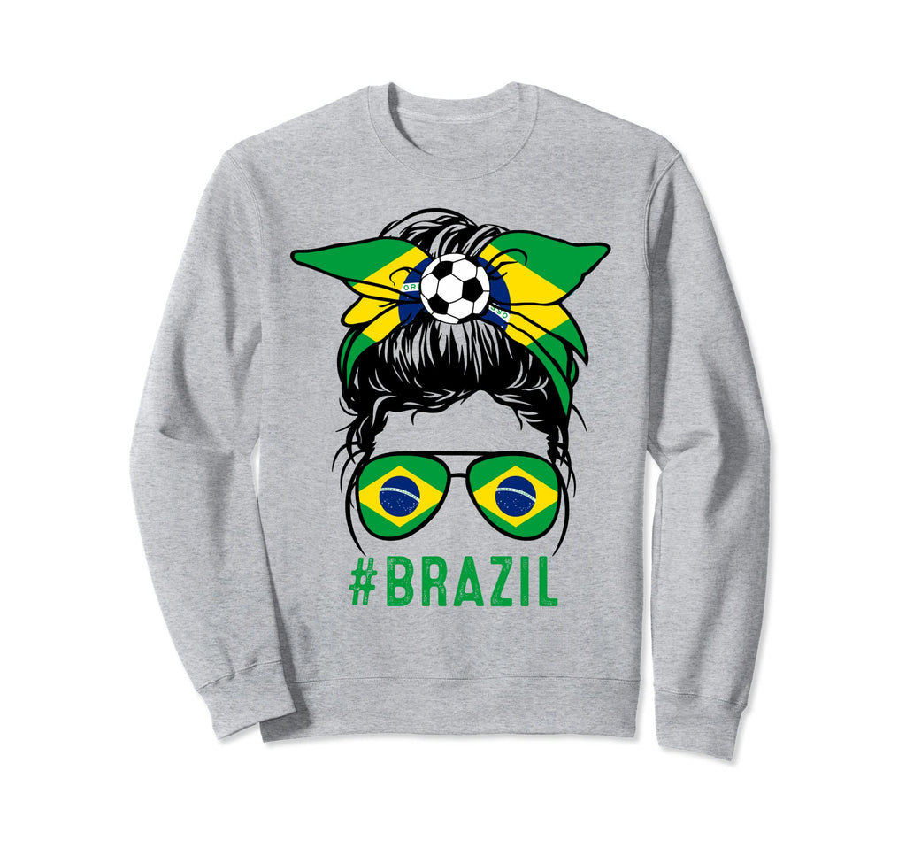 Chica Brazil Flag Brazilian Pride Sweatshirt - Graphic Print Men Women
