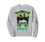 Chica Brazil Flag Brazilian Pride Sweatshirt - Graphic Print Men Women