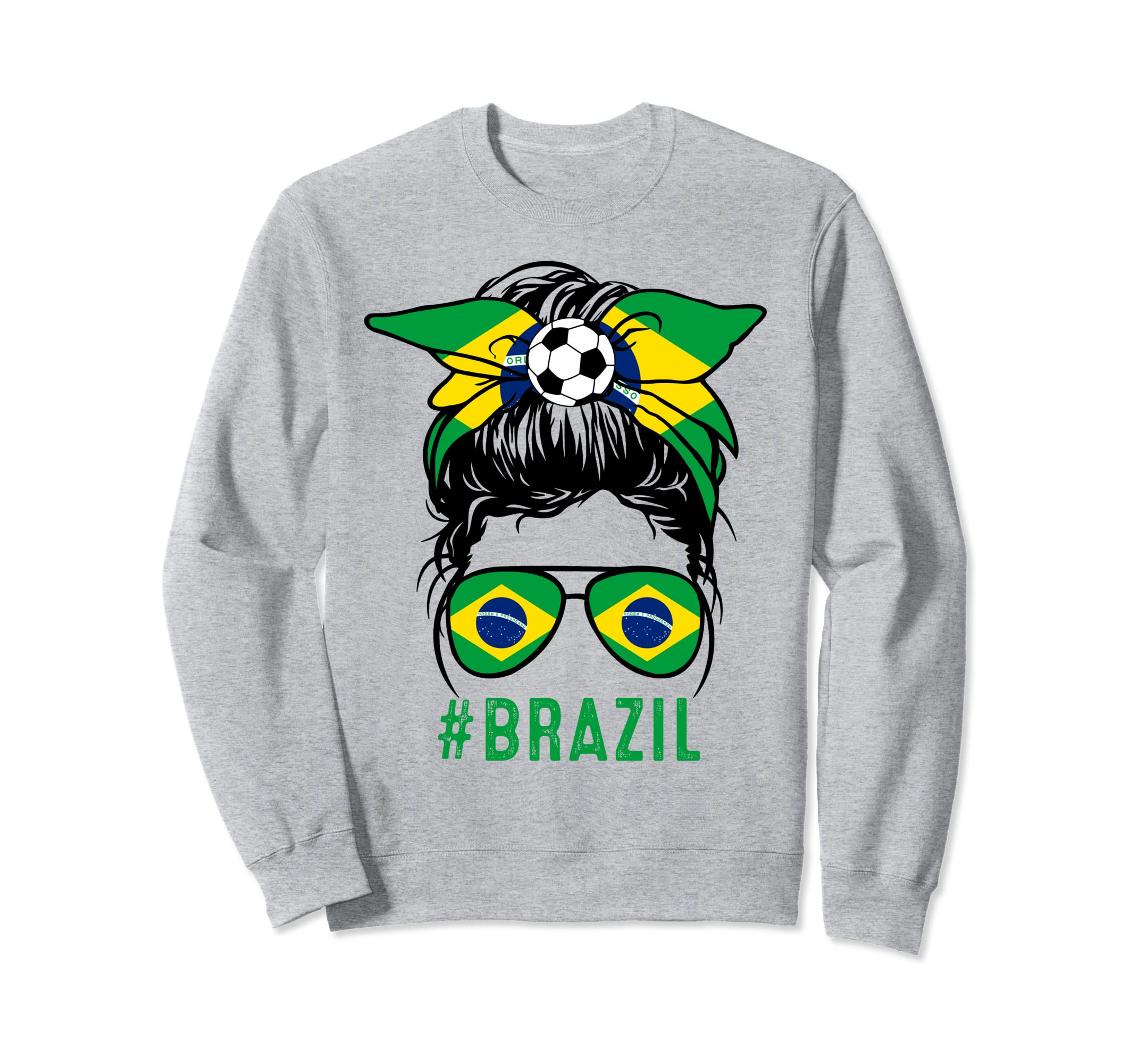Chica Brazil Flag Brazilian Pride Sweatshirt - Graphic Print Men Women