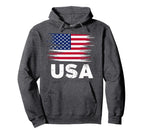 Usa American Flag Sports Soccer Football Hoodie - Aesthetic Graphic Unisex