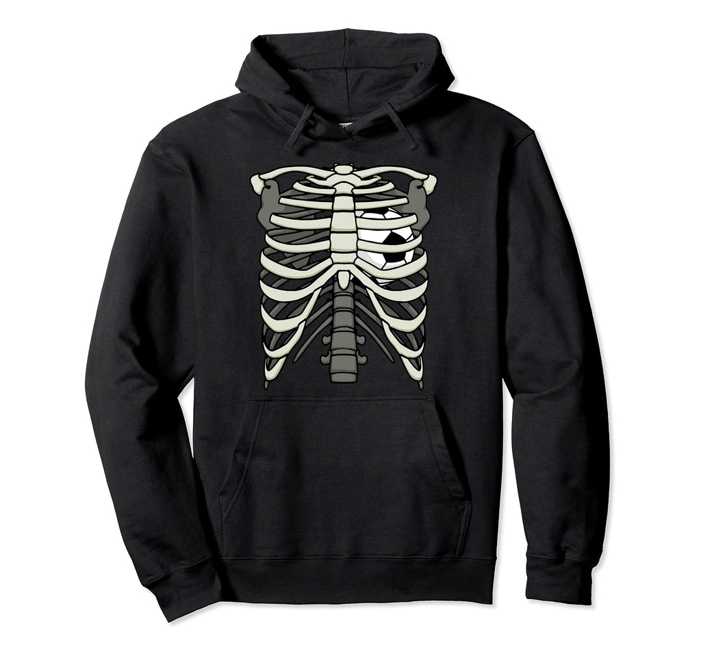 Ribcage Halloween Soccer Player Hoodie - Aesthetic Graphic for Adults