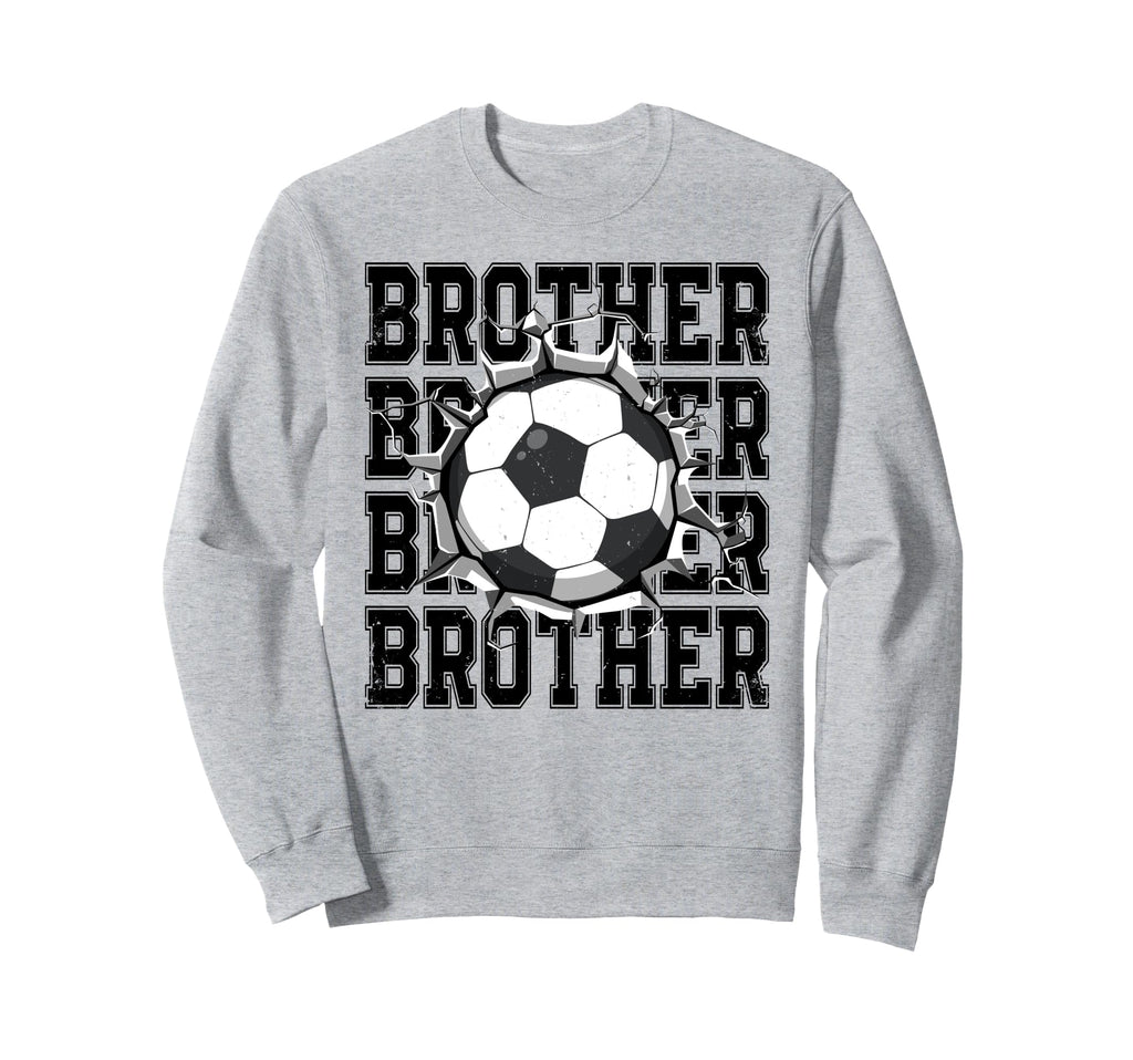Soccer Brother Cracked Wall Family Sweatshirt - Unique Graphic for Adults